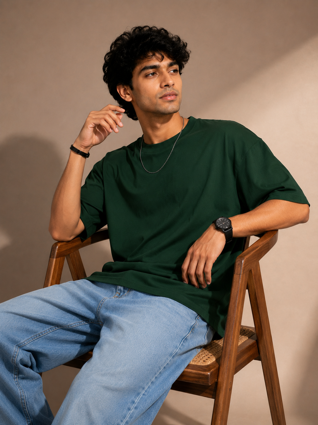 Bottle Green Men's Oversized Tee