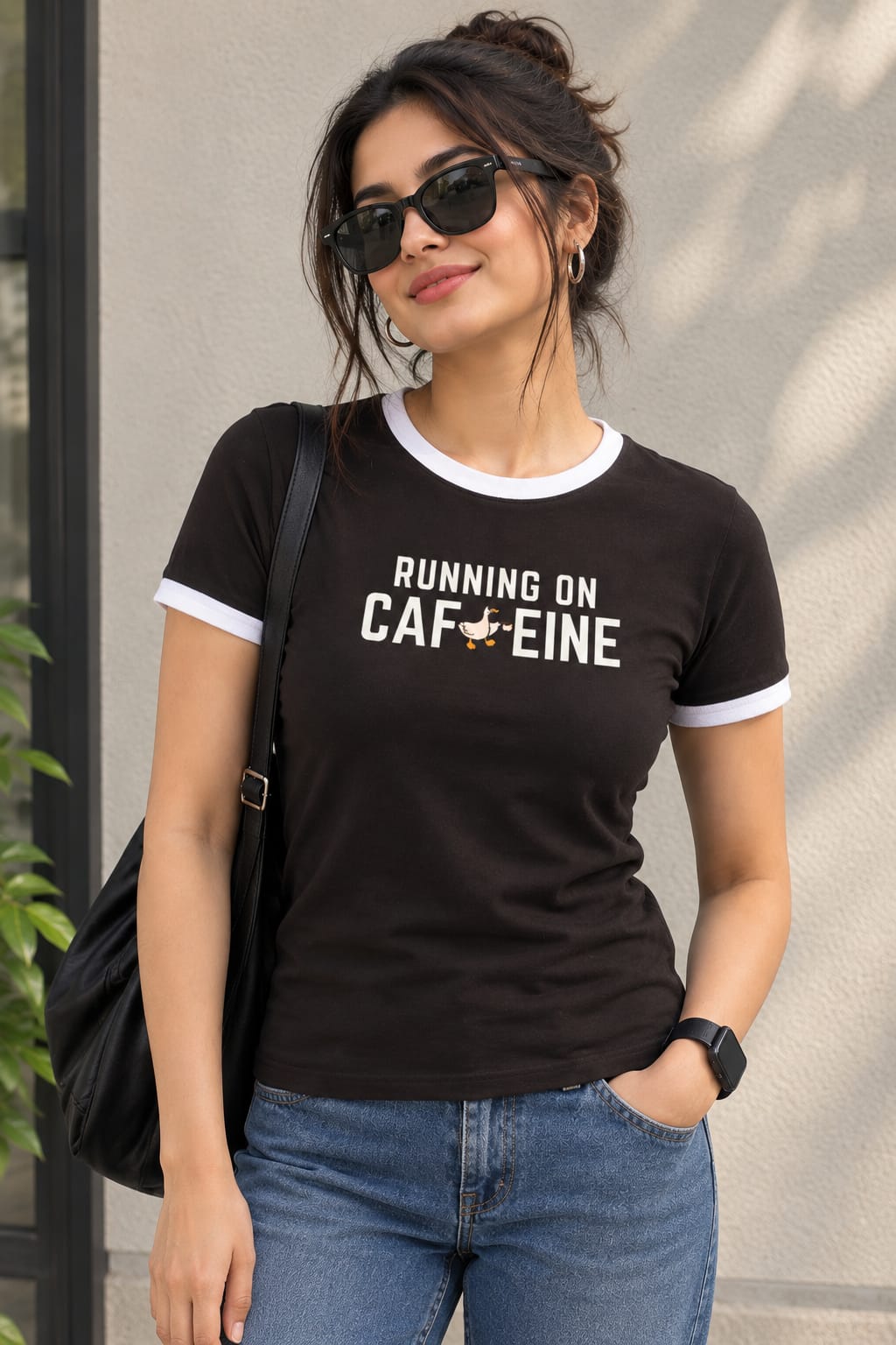 Caffeine Women's Ringer Relaxed T-Shirt