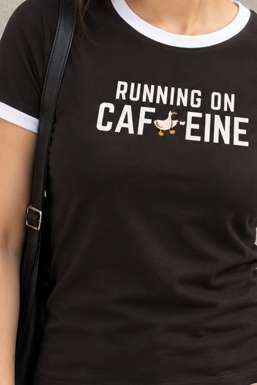Caffeine Women's Ringer Relaxed T-Shirt