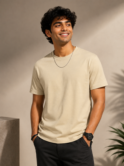 Beige Men's Supima T-Shirt
