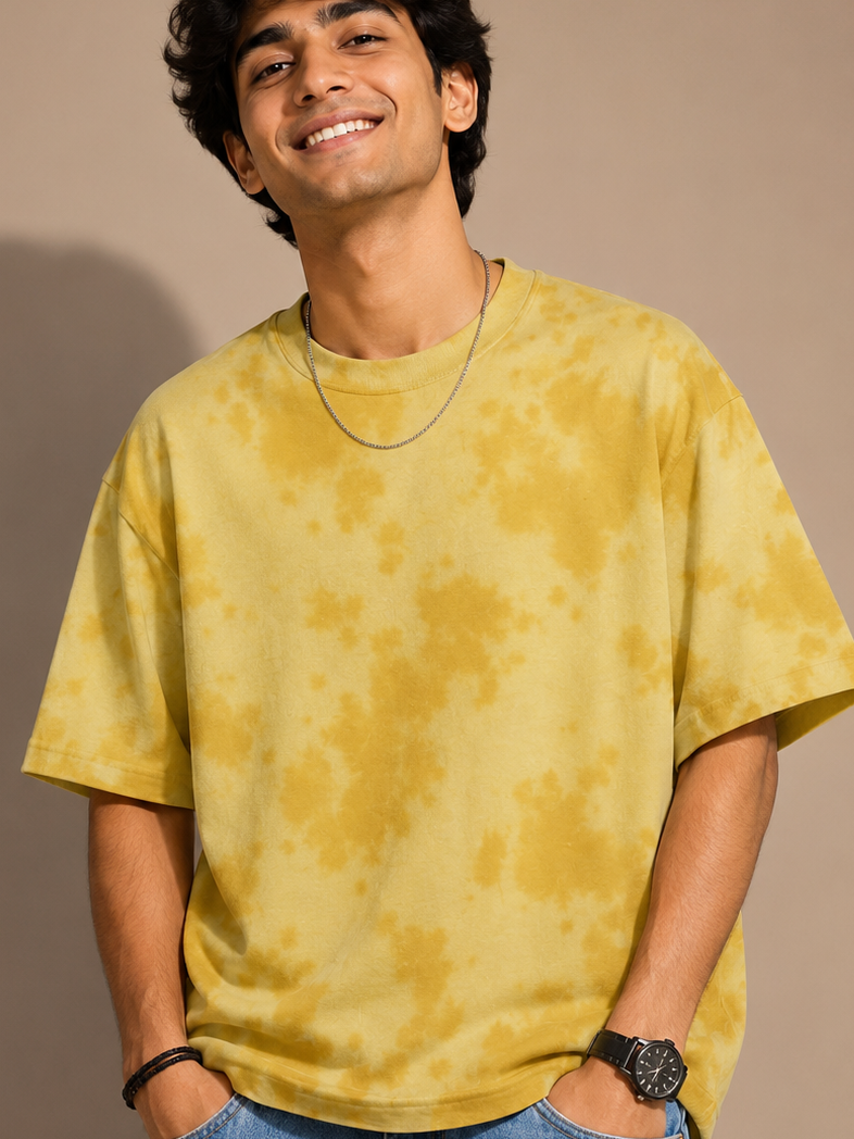 Cheese Tie Dye Men's Oversized T-Shirt