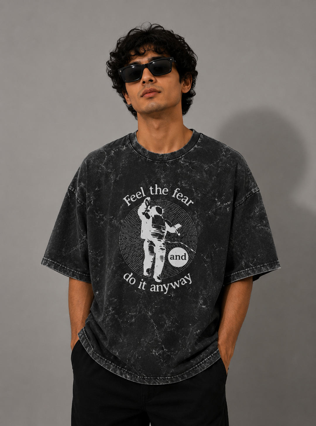 Do It Anyway Men's Acid Washed Oversized Tee
